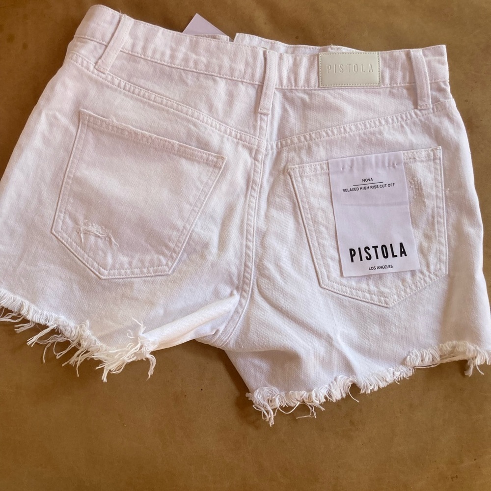 Pistola distressed denim shorts